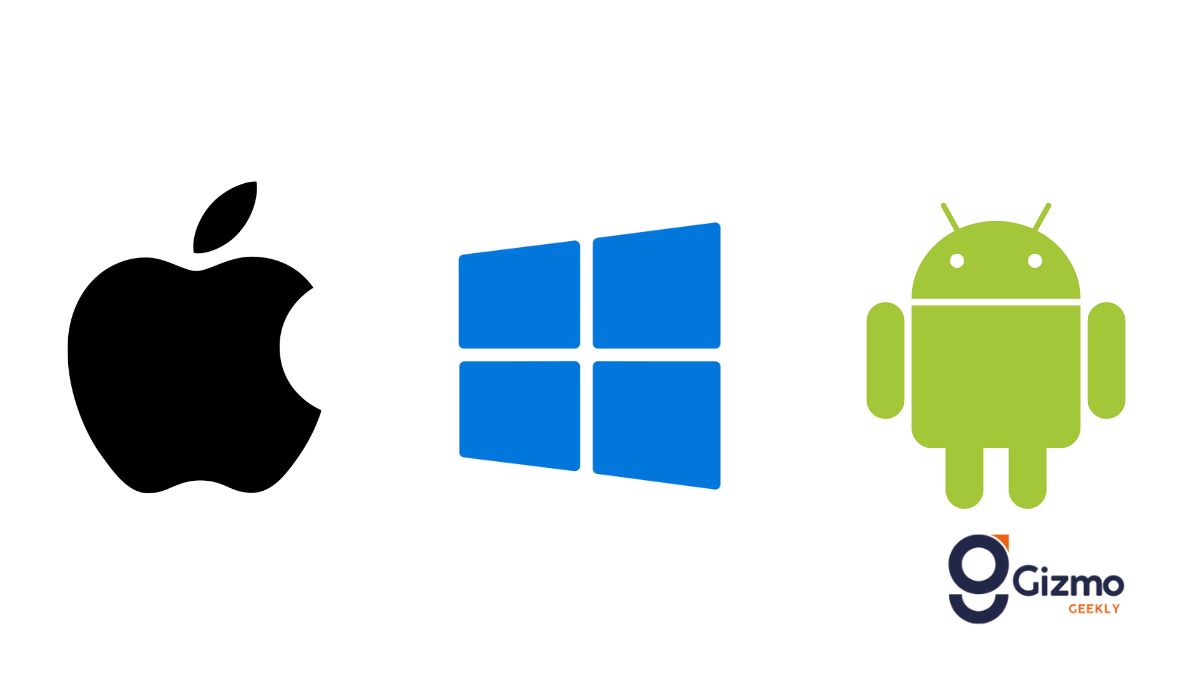 Apple Logo, Windows Logo and Android Logo